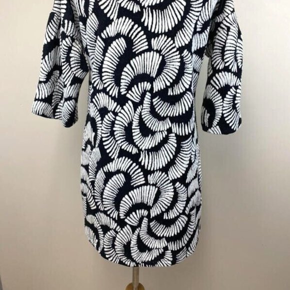 Maeve L Petite LP Windfall Tunic Mini Dress Black White Textured - Picture 4 of 6